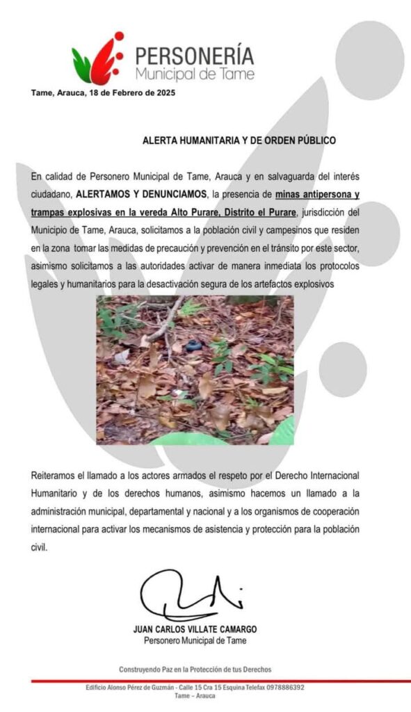 1000732699-591x1024 Presencia de explosivos denuncian en zona rural de Tame