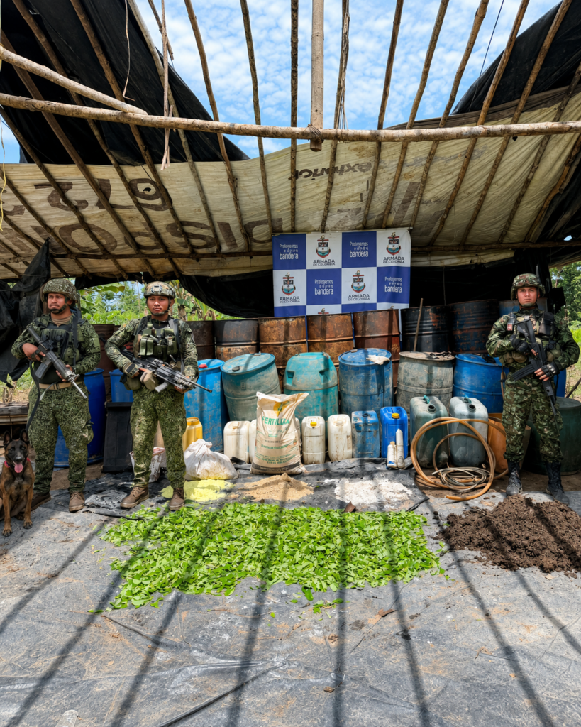 1000871878-819x1024 Ejército Nacional destruye complejo laboratorio para procesamiento de coca en Vichada.